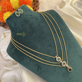 Elegant Green AD Stone Pendant 3 Layer Chain-G14690